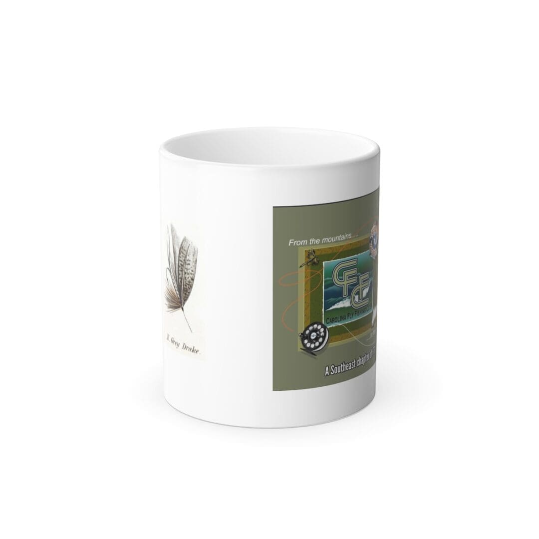 A Color Morphing Mug, 11oz with an image of a bird on it.